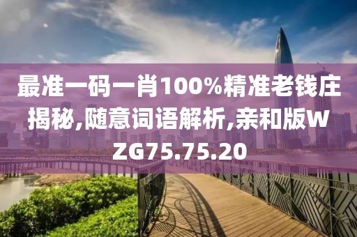 最准一码一肖100%精准老钱庄揭秘,随意词语解析,亲和版WZG75.75.20