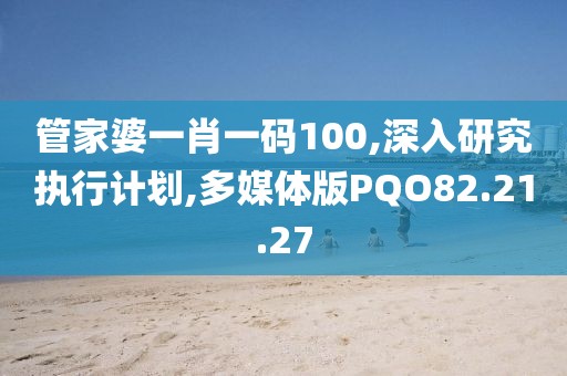 管家婆一肖一码100,深入研究执行计划,多媒体版PQO82.21.27