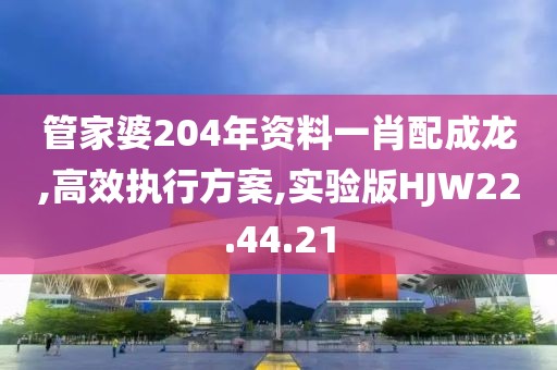 管家婆204年资料一肖配成龙,高效执行方案,实验版HJW22.44.21