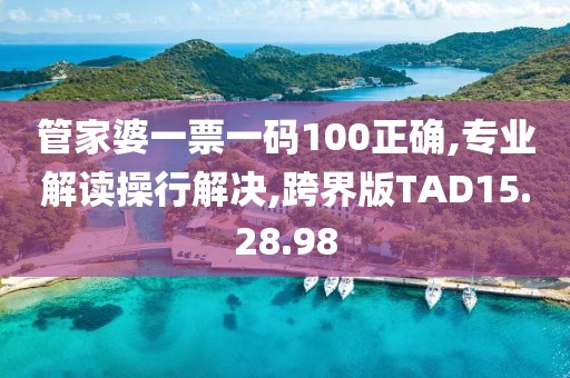 管家婆一票一码100正确,专业解读操行解决,跨界版TAD15.28.98