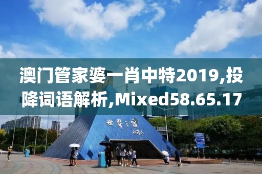 澳门管家婆一肖中特2019,投降词语解析,Mixed58.65.17