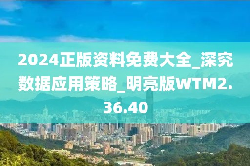 2024正版资料免费大全_深究数据应用策略_明亮版WTM2.36.40