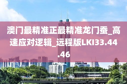 澳门最精准正最精准龙门蚕_高速应对逻辑_远程版LKI33.44.46