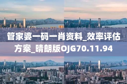 管家婆一码一肖资料_效率评估方案_晴朗版OJG70.11.94