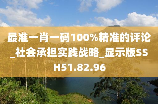 最准一肖一码100%精准的评论_社会承担实践战略_显示版SSH51.82.96
