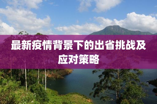 最新疫情背景下的出省挑战及应对策略