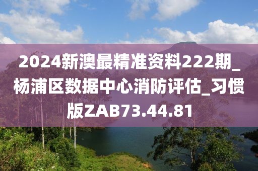 2024新澳最精准资料222期_杨浦区数据中心消防评估_习惯版ZAB73.44.81