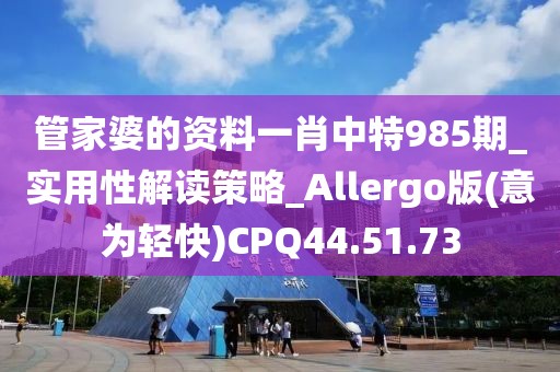 管家婆的资料一肖中特985期_实用性解读策略_Allergo版(意为轻快)CPQ44.51.73