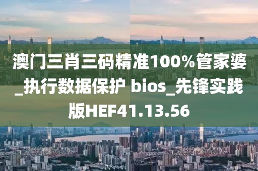 澳门三肖三码精准100%管家婆_执行数据保护 bios_先锋实践版HEF41.13.56