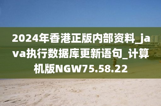 2024年香港正版内部资料_java执行数据库更新语句_计算机版NGW75.58.22