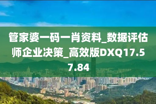 管家婆一码一肖资料_数据评估师企业决策_高效版DXQ17.57.84