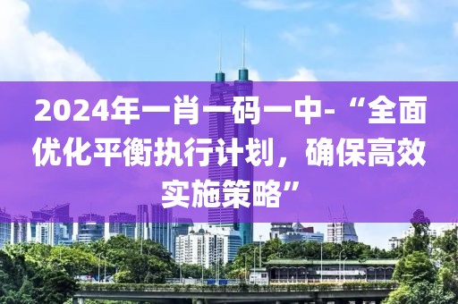 2024年一肖一码一中-“全面优化平衡执行计划，确保高效实施策略”