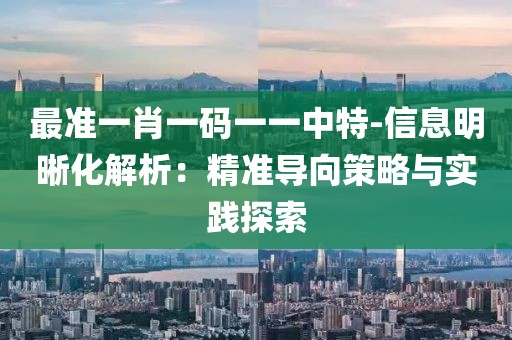 最准一肖一码一一中特-信息明晰化解析：精准导向策略与实践探索
