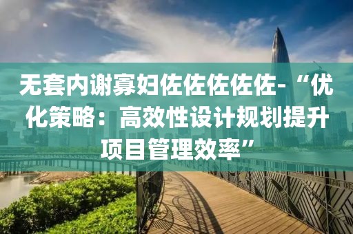无套内谢寡妇佐佐佐佐佐-“优化策略：高效性设计规划提升项目管理效率”