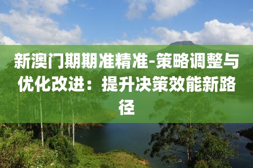 新澳门期期准精准-策略调整与优化改进：提升决策效能新路径