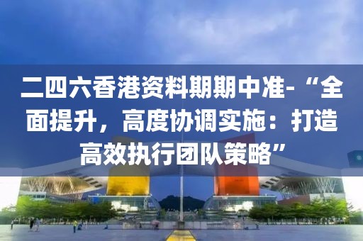 二四六香港资料期期中准-“全面提升，高度协调实施：打造高效执行团队策略”