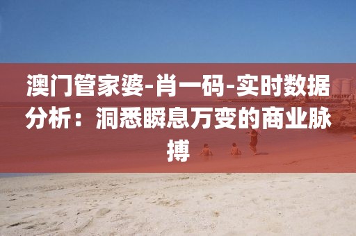 澳门管家婆-肖一码-实时数据分析：洞悉瞬息万变的商业脉搏