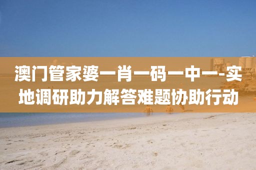 澳门管家婆一肖一码一中一-实地调研助力解答难题协助行动