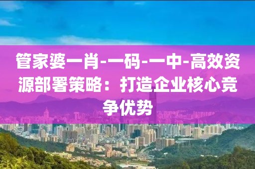 管家婆一肖-一码-一中-高效资源部署策略：打造企业核心竞争优势