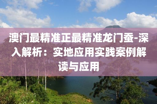 澳门最精准正最精准龙门蚕-深入解析：实地应用实践案例解读与应用