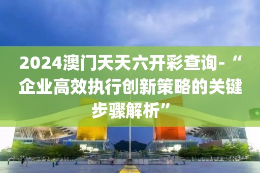 2024澳门天天六开彩查询-“企业高效执行创新策略的关键步骤解析”