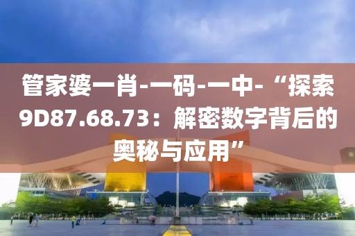管家婆一肖-一码-一中-“探索9D87.68.73：解密数字背后的奥秘与应用”