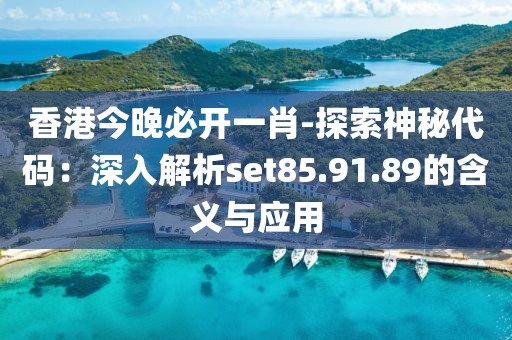 香港今晚必开一肖-探索神秘代码：深入解析set85.91.89的含义与应用