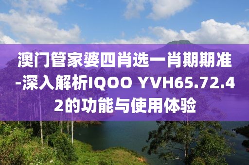 澳门管家婆四肖选一肖期期准-深入解析IQOO YVH65.72.42的功能与使用体验
