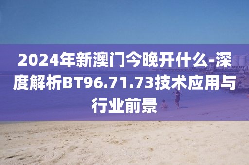 2024年新澳门今晚开什么-深度解析BT96.71.73技术应用与行业前景
