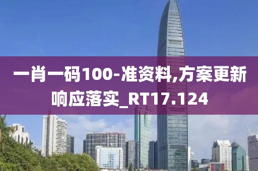 一肖一码100-准资料,方案更新响应落实_RT17.124