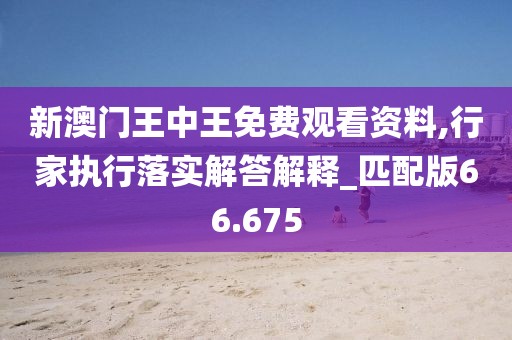 新澳门王中王免费观看资料,行家执行落实解答解释_匹配版66.675
