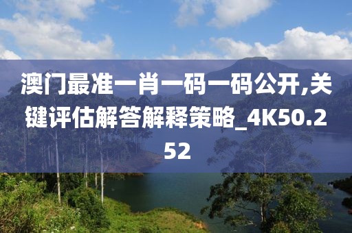 澳门最准一肖一码一码公开,关键评估解答解释策略_4K50.252