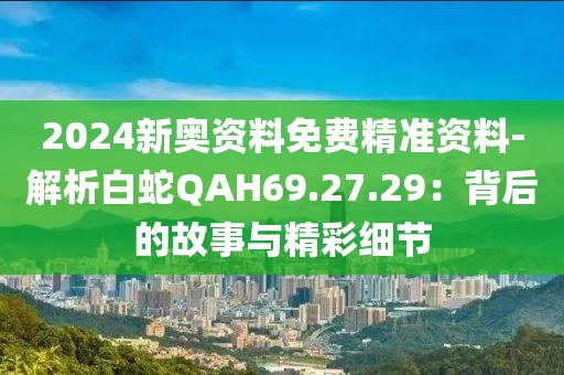2024新奥资料免费精准资料-解析白蛇QAH69.27.29：背后的故事与精彩细节