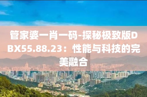 管家婆一肖一码-探秘极致版DBX55.88.23：性能与科技的完美融合