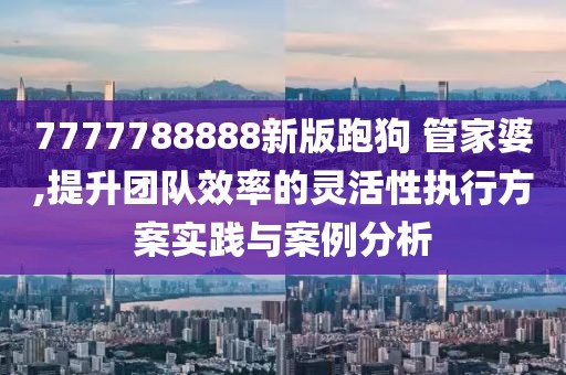 7777788888新版跑狗 管家婆,提升团队效率的灵活性执行方案实践与案例分析