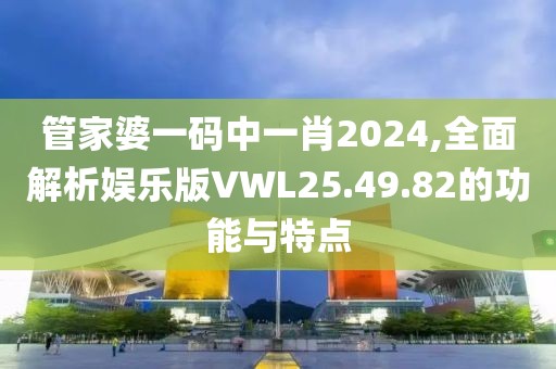 管家婆一码中一肖2024,全面解析娱乐版VWL25.49.82的功能与特点