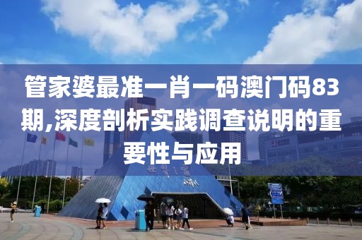 管家婆最准一肖一码澳门码83期,深度剖析实践调查说明的重要性与应用