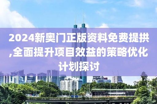 2024新奥门正版资料免费提拱,全面提升项目效益的策略优化计划探讨