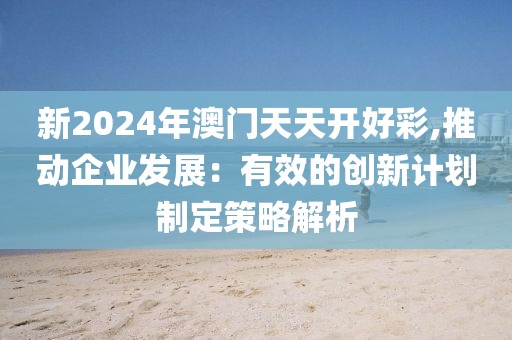 新2024年澳门天天开好彩,推动企业发展：有效的创新计划制定策略解析