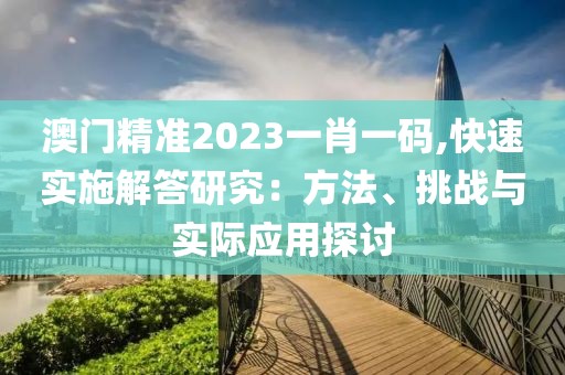 澳门精准2023一肖一码,快速实施解答研究：方法、挑战与实际应用探讨