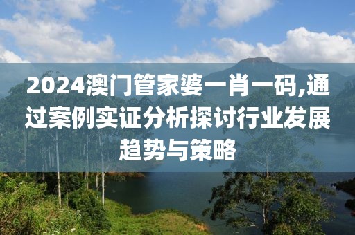 2024澳门管家婆一肖一码,通过案例实证分析探讨行业发展趋势与策略