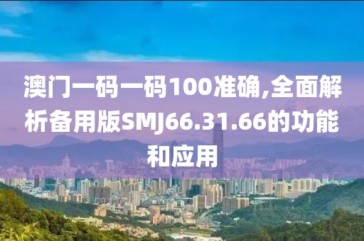 澳门一码一码100准确,全面解析备用版SMJ66.31.66的功能和应用