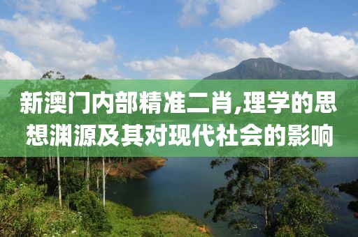 新澳门内部精准二肖,理学的思想渊源及其对现代社会的影响