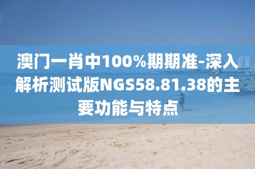 澳门一肖中100%期期准-深入解析测试版NGS58.81.38的主要功能与特点