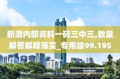 新澳内部资料一码三中三,数量解答解释落实_专用版99.195