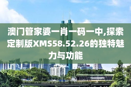澳门管家婆一肖一码一中,探索定制版XMS58.52.26的独特魅力与功能