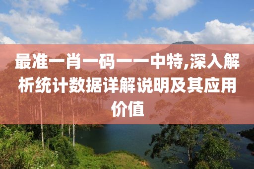 最准一肖一码一一中特,深入解析统计数据详解说明及其应用价值