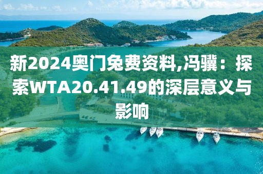 新2024奥门兔费资料,冯骥：探索WTA20.41.49的深层意义与影响