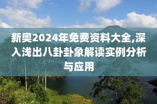 新奥2024年免费资料大全,深入浅出八卦卦象解读实例分析与应用