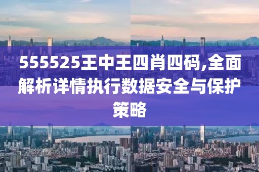 555525王中王四肖四码,全面解析详情执行数据安全与保护策略